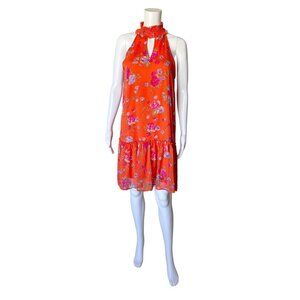 ABSOLUTELY FAMOUS Womens Size Small Sleeveless Floral Keyhole Neck Dress